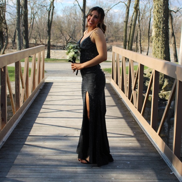 Sherri Hill Black Prom Dress - Picture 2 of 3